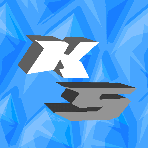 KeySet Studios logo, blue with a white k and a grey s in the middle